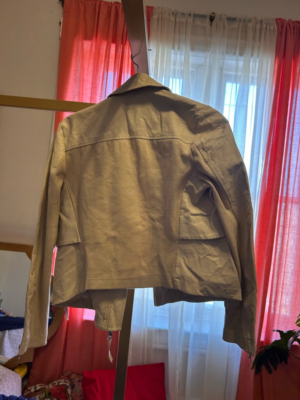 Anthropologie Beige Leather Jacket